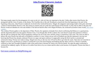 John Proctor Character Analysis | PPT