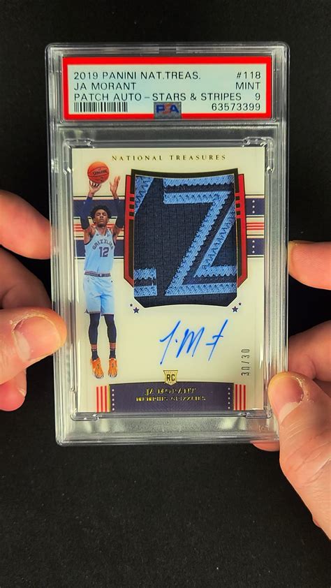 National Treasures Stars Stripes Ja Morant Rookie Patch Auto