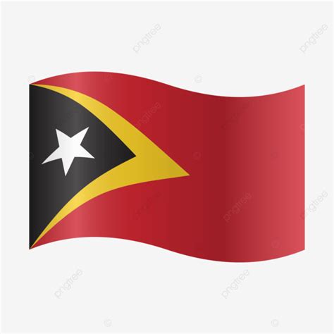 Vector Realistic Illustration Of East Timor Flag East Timor Flag