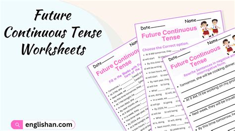 Future Continuous Tense Worksheets And Exercises With Answers