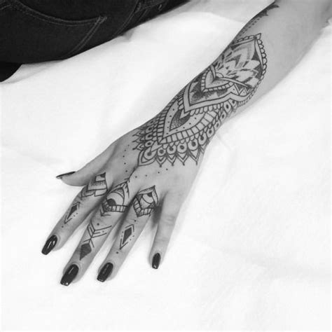 Mandala Hand And Finger Tattoo Wrist Hand Tattoo Hand And Finger