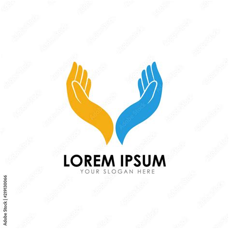 Hand Care Logo Design Template Hand Care Vector Icon Symbol Stock