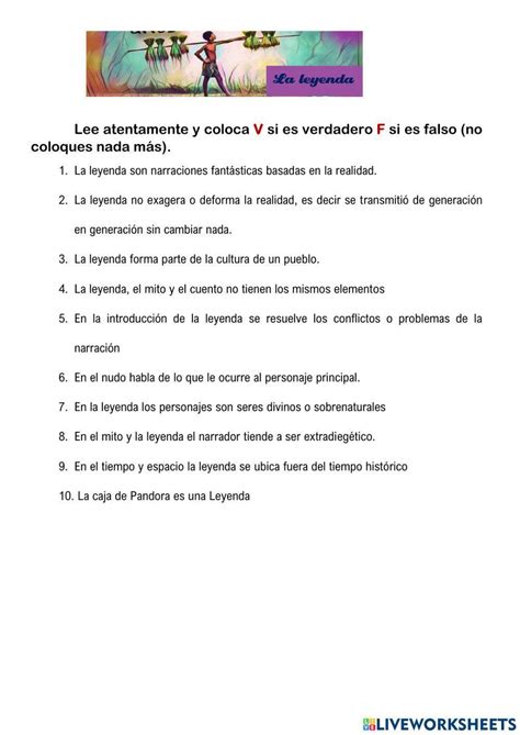 El Género Narrativo Interactive Worksheet Live Worksheets