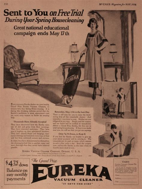 1924 Eureka Vacuum Cleaner Ad W Free Trial Offer Wall Art Etsy