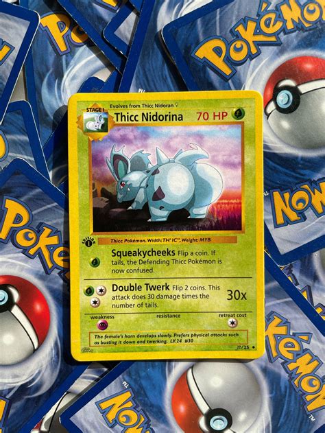 Thicc Nidorina Pokemon Card Custom Made Etsy Australia