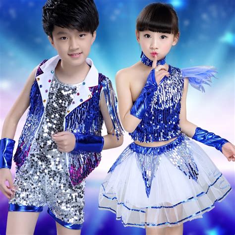 Childrens Dj Performance Jazz Dance Costumes Girl And Boy Hip Hop