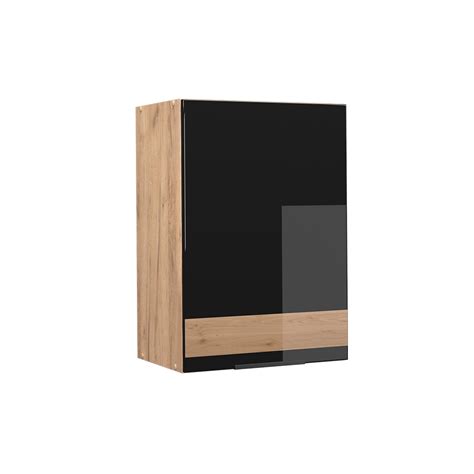 Vicco Hängeschrank Schwarz Eiche hochglanz 50 cm Fame Line