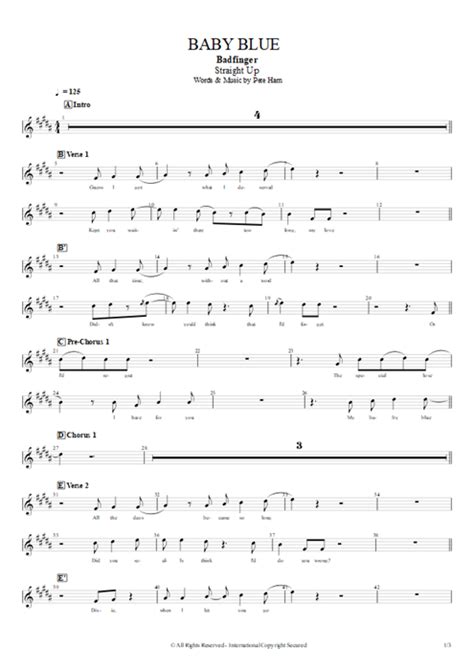 Baby Blue Tab by Badfinger (Guitar Pro) - Full Score | mySongBook