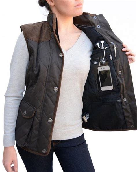 Baviera Womens Quilted Travel Vest With Concealed Pockets