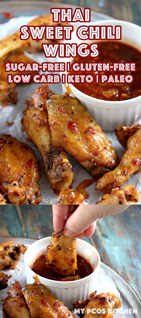 Thai Chicken Wings With Sweet Chili Sauce Low Carb Paleo Keto