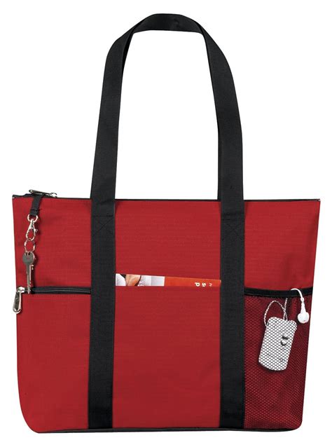 Amazon.com | Zipper Travel Tote Sports Gym Bag, Red by BAGS FOR LESS ...