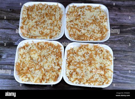 Egyptian Rice With Vermicelli Cooked On Hot Steam Served In A