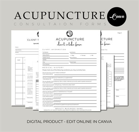 Editable Acupuncture Consultation And Consent Forms Client Intake