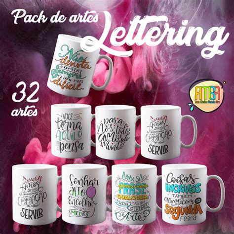 Pack Lettering Canecas Ana Melim Studio Art