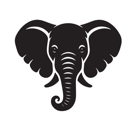 An innocent elephant face silhouette on a white background 44568688 ...