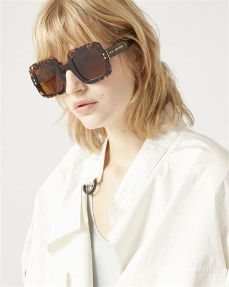 Isabel Marant Macy Squared Sunglasses In Natural Lyst