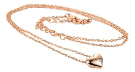 Collar Corazón Mujer Novios Bañado En Oro 18k Joyeria Gold Cuotas sin