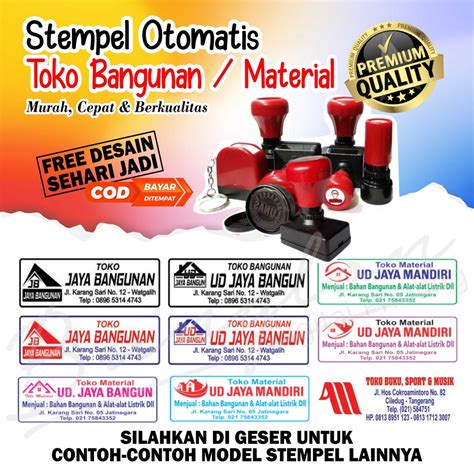 Jual Stempel Otomatis Toko Bangunan Toko Lunas Sekolah Konter