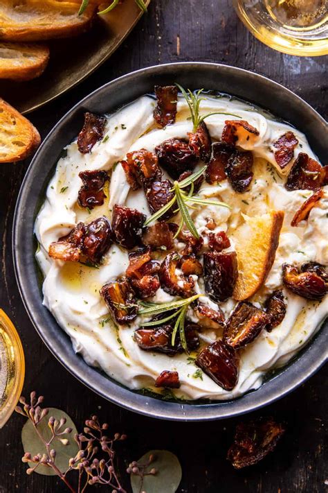 Whipped Goat Cheese With Warm Candied Bacon And Dates Half Baked Harvest