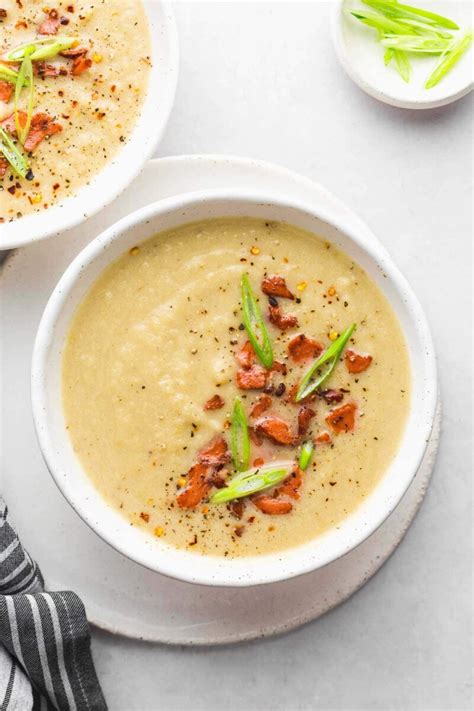 Creamy Cauliflower Leek Soup Recipe Little Sunny Kitchen