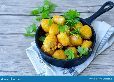 Fried Chicken Nuggets with Corn Flakes Stock Image - Image of batter ...