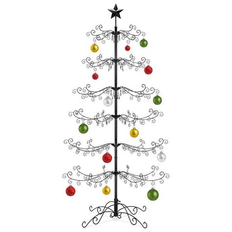 Wrought Iron Christmas Tree Ornament Display W Easy Assembly Stand