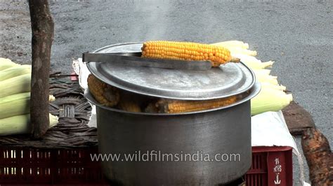 Roadside Vendor Selling Roasted Corn In Mussoorie Youtube