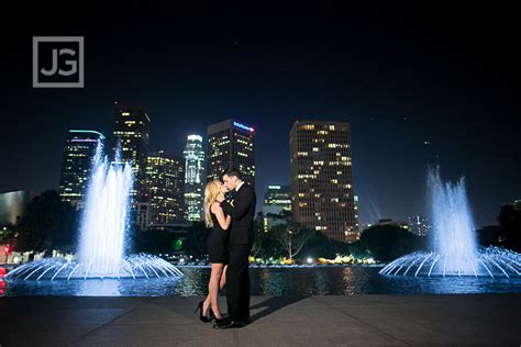 Downtown Los Angeles Night Engagement Photography | Allison & Matt ...