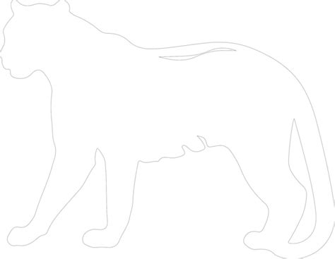 Premium Vector | Panther outline silhouette white background