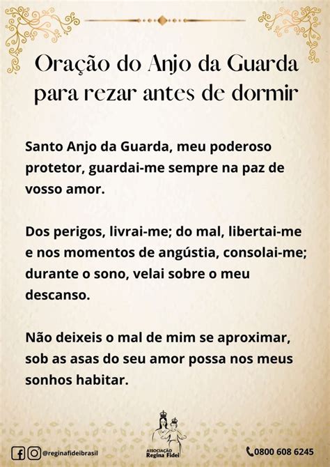 Reze Conosco Oração Do Anjo Da Guarda Para Rezar Antes De Dormir