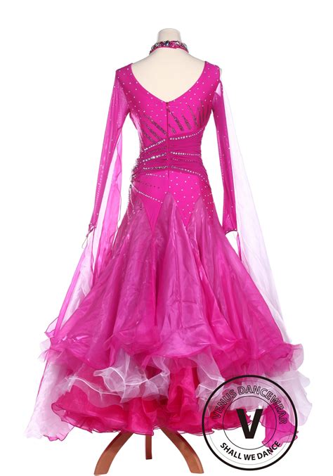 Pink Beautiful Standard Smooth Tango Waltz Competition Ballroom Dress