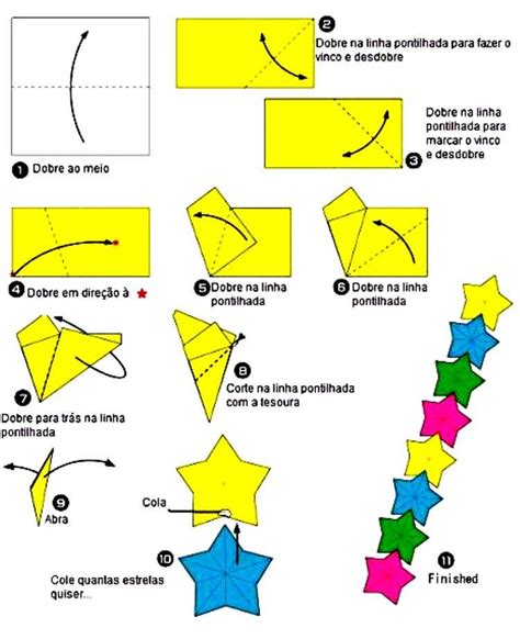 Estrela Em Origami Origami Estrela Como Fazer Origami Guirlanda De