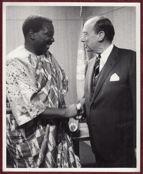 1964 Press Photo Adlai Stevenson Congratulates Alex Quaison Sackey