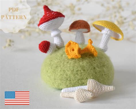 Crochet Pattern Mushroom Mushroom Keychain Red Mushroom Etsy