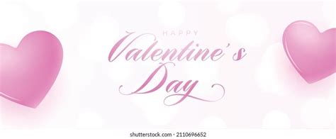 Pink Heart Valentines Day Banner Design Stock Vector Royalty Free