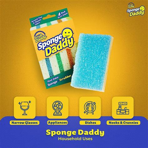 Sponge Daddy Cleaning Sponge 4 Pack By Scrub Daddy Shopee Malaysia