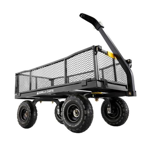 Gorilla Carts 4 Cu Ft Steel Utility Garden Cart Gcg 900 The Home Depot