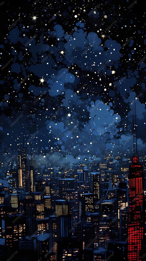 Premium AI Image | city night sky with stars