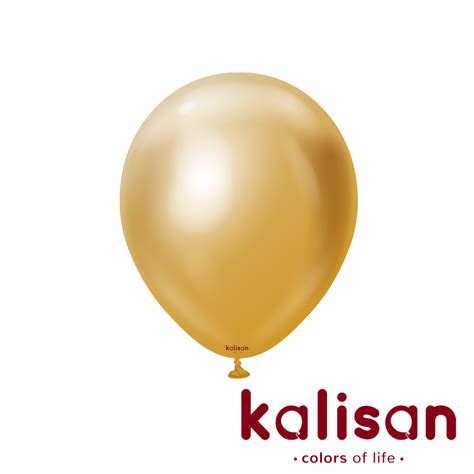 Kalisan 12 Mirror Gold Latex Balloons 50pk