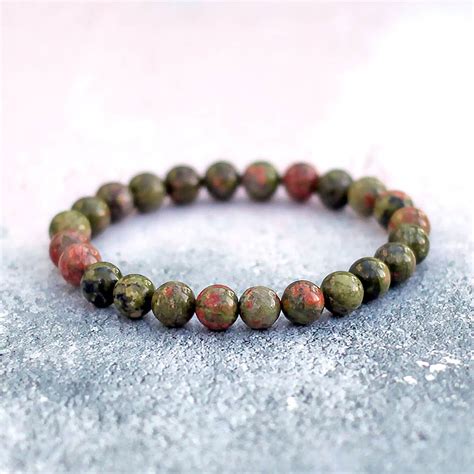 Unakite Bracelet Mm Genuine Jasper Stones Spirit Connexions