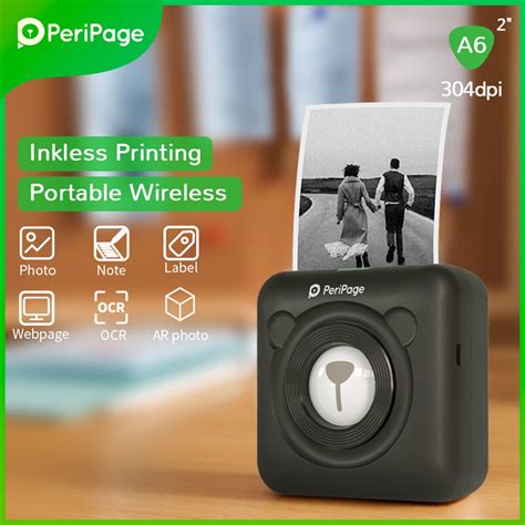 Buy PeriPage A6 Mini Printer 304DPI Wireless BT Thermal Printer Picture