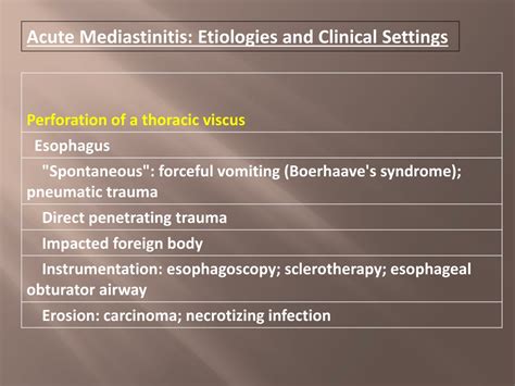 Ppt Mediastinitis By Dr M Farhad General Surgeon Powerpoint