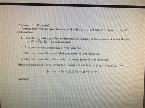 Solved Problem 3 25 Points Assume That You Are Given Two