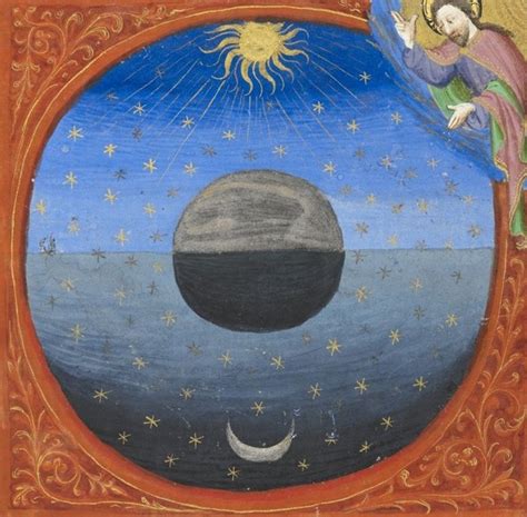 Detail Of A Miniature Of God Creating The Sun And Moon Sacred Art