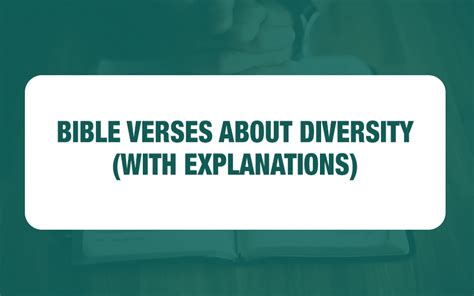 Notable Bible Verses About Diversity With Explanations Study