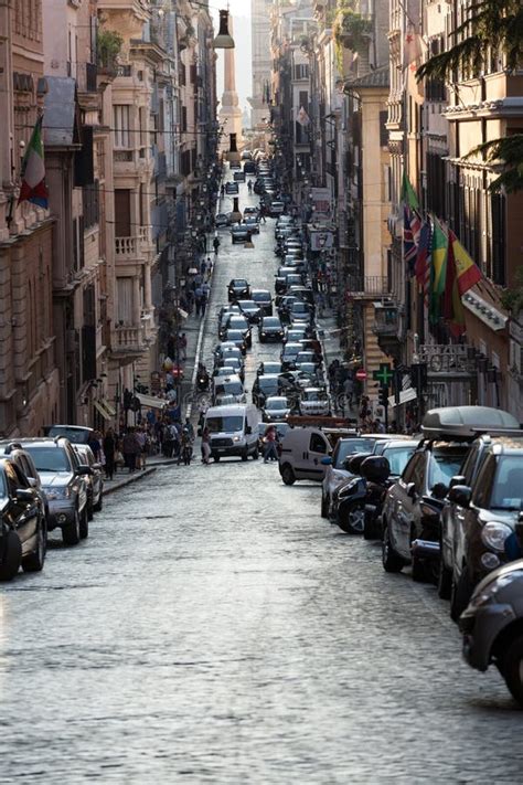 Via Delle Quattro Fontane In The Late Afternoon Rome Editorial