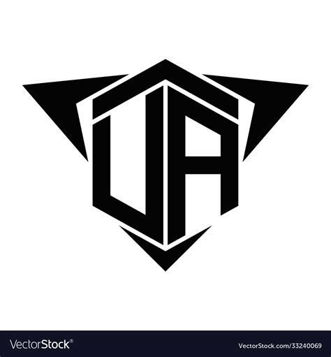 Ua logo monogram with wings arrow around design Vector Image