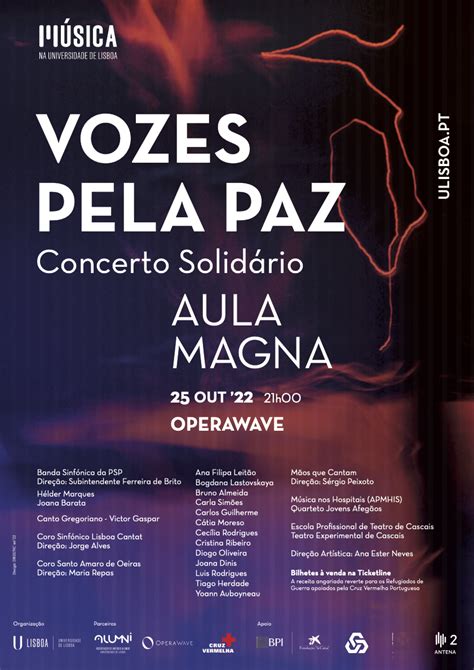 Vozes pela paz concerto solidário Escola Profissional de Teatro de