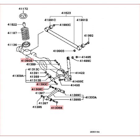 Boulon de Silentbloc Arrière de tirant de pont Arrière Supérieur d