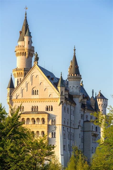 Neuschwanstein Castle Sunset Stock Photo - Image of landmark, summer ...